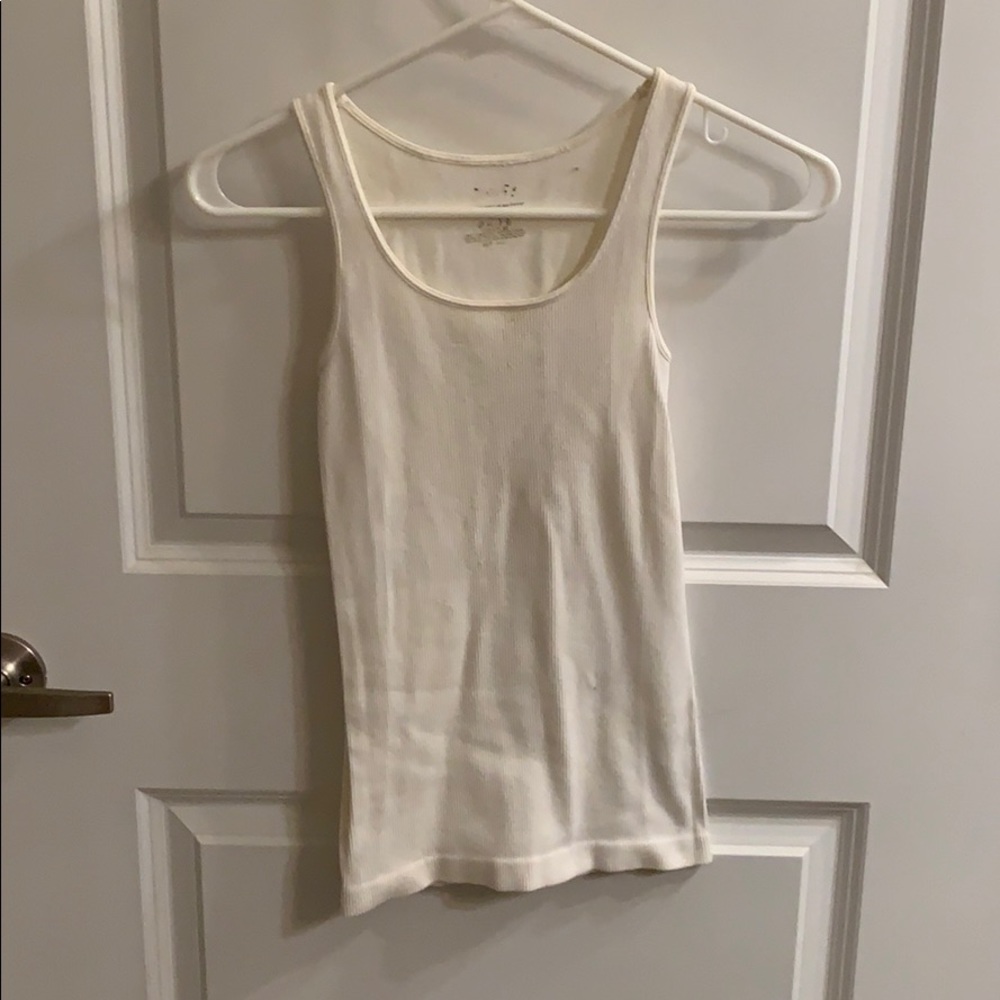White Ribbed Workout Tank